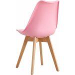 Silla torre 4p su madera polipropileno y cojin rosa 3 jpg