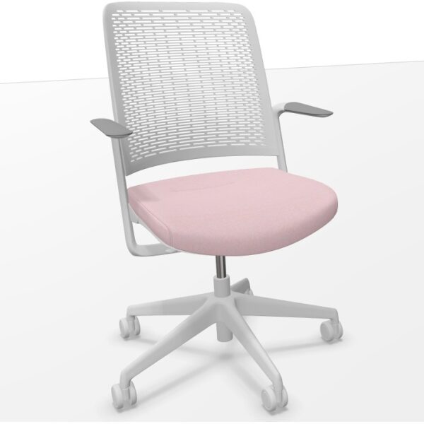 Silla WithMe gris asiento era rosa ruedas y piston grises