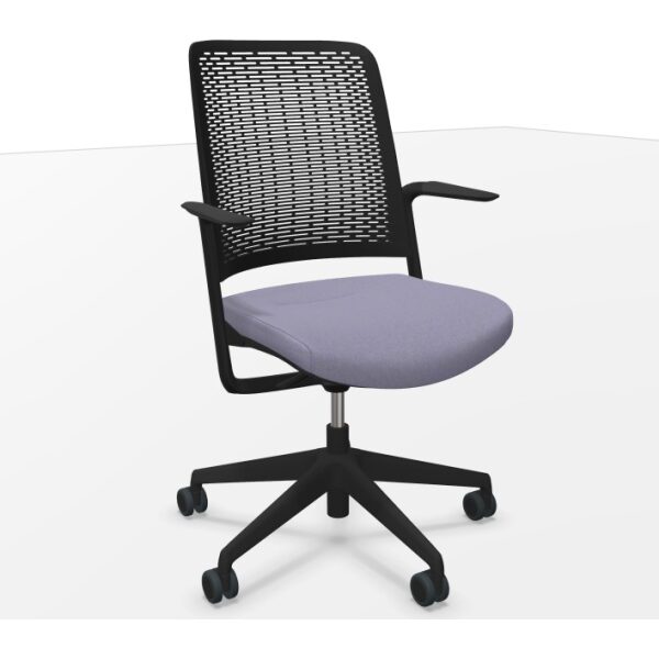 Silla WithMe negra asiento era gris claro