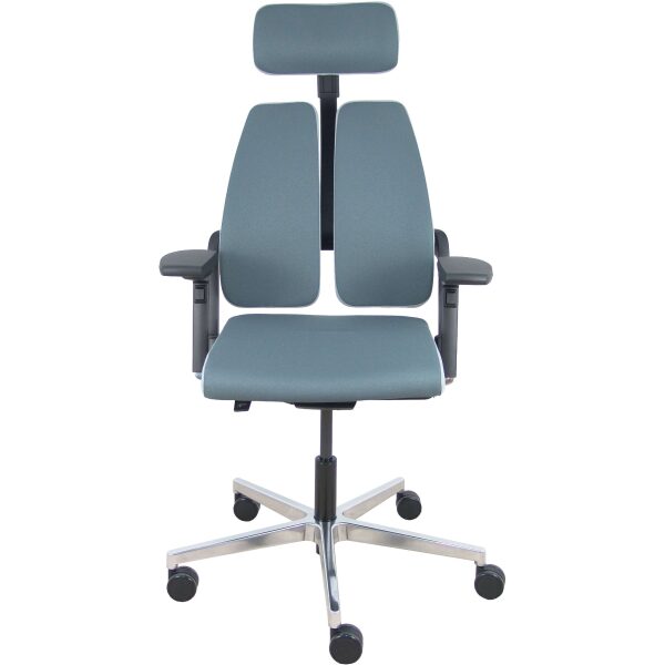 Silla Xilium Duo traslak X-move bondai gris y gris claro brazos 4D cabecero gris