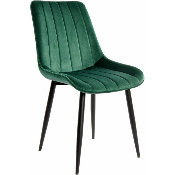 Silla yucca metal negro tapizado velvet verde jpg