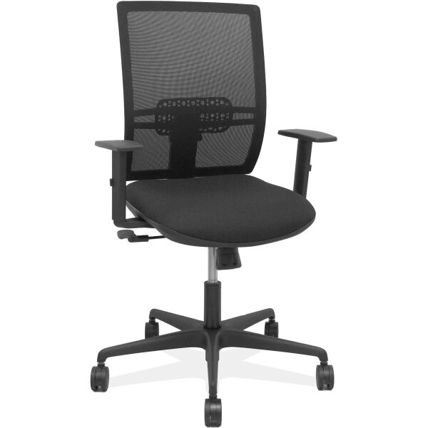 Silla Yunquera sincro malla negra bali negro brazo regulable.