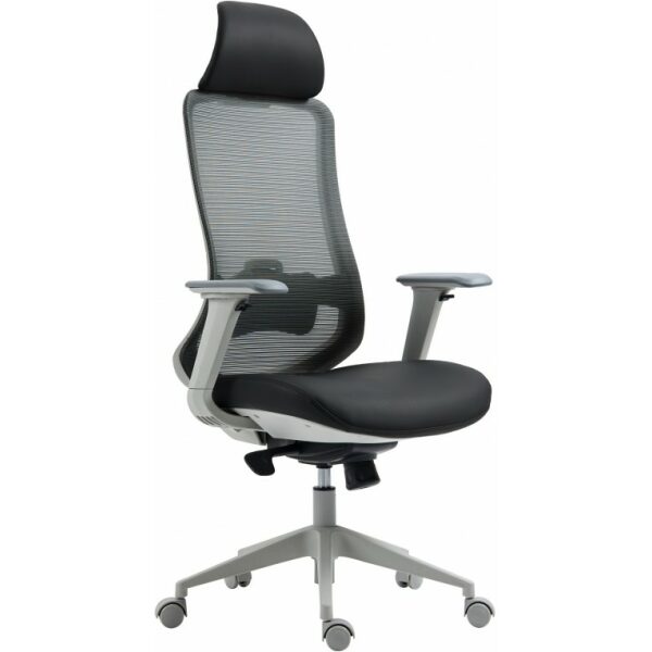Sillon de oficina aranjuez alto gris ergonomico multifuncion malla y asiento negro jpg
