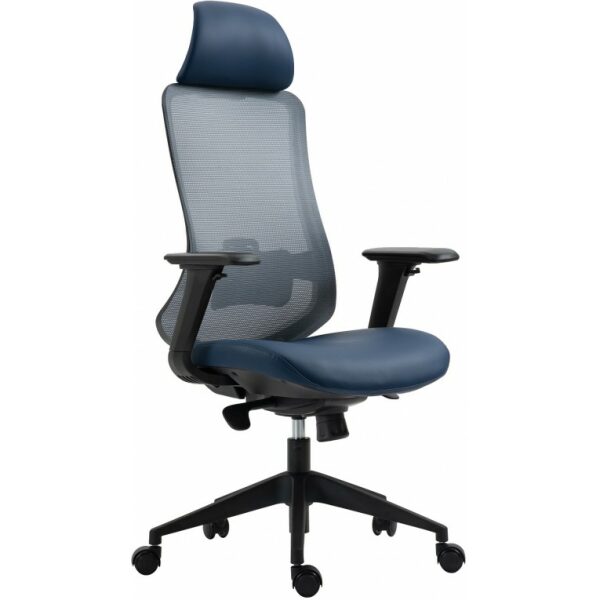 Sillon de oficina aranjuez alto negro ergonomico multifuncion malla y asiento azul jpg