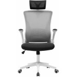 Sillon de oficina lauro alto blanco malla gris asiento negro 1 jpg