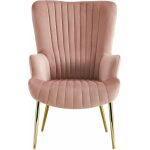 Sillon lille patas doradas tapizado velvet rosa 1 jpg