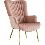 Sillon lille patas doradas tapizado velvet rosa jpg