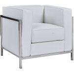 Sillon lobby acero inoxidable similpiel blanca jpg