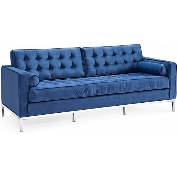 Sofa arles 3 plazas tejido velvet azul jpg