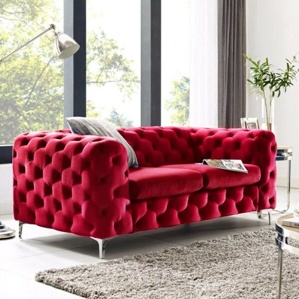 Sofa chester royal 2 plazas terciopelo rojo vino 1 jpg