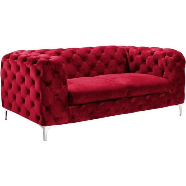 Sofa chester royal 2 plazas terciopelo rojo vino jpg