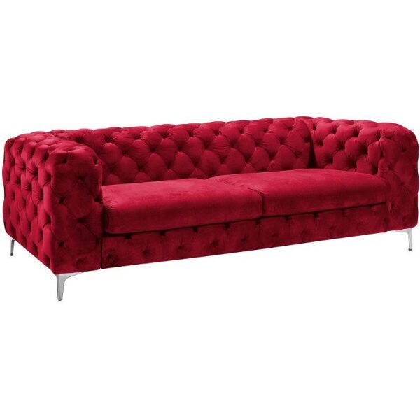 Sofa chester royal 3 plazas terciopelo rojo vino jpg