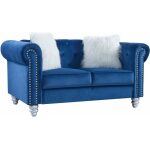 Sofa chester style 2 plazas tapizado velvet azul 67 jpg