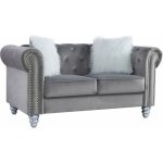 Sofa chester style 2 plazas tapizado velvet gris 27 jpg