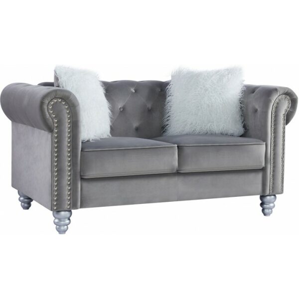 Sofa chester style 2 plazas tapizado velvet gris 27 jpg
