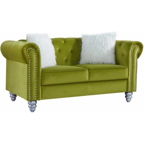 Sofa chester style 2 plazas tapizado velvet verde 38 jpg