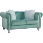 Sofa chester style 2 plazas tapizado velvet verde agua 58 jpg