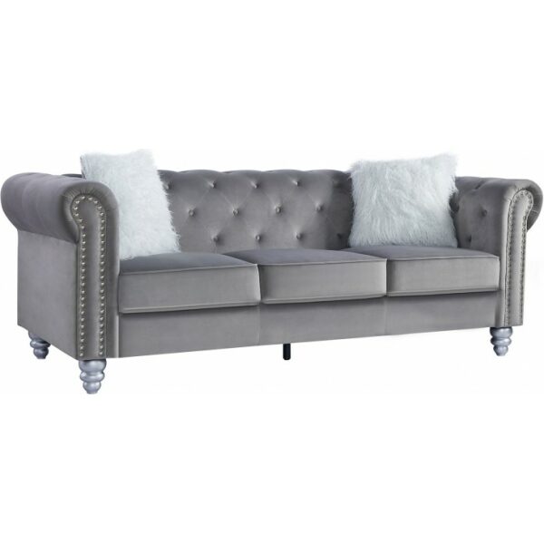 Sofa chester style 3 plazas tapizado velvet gris 27 jpg