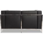 Sofa lobby 2 plazas acero inoxidable similpiel negra 3 jpg