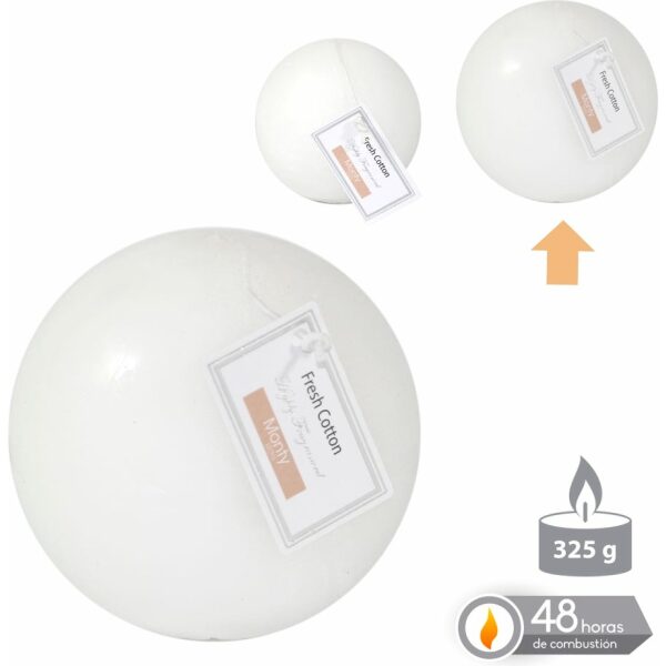 Vela Bola Perfumada Blanco 9 Cm