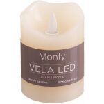 Vela Cera Led Movimiento Crema 7,50 X 10 Cm