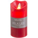 Vela Cera Led Movimiento Rojo 7,50 X 15 Cm