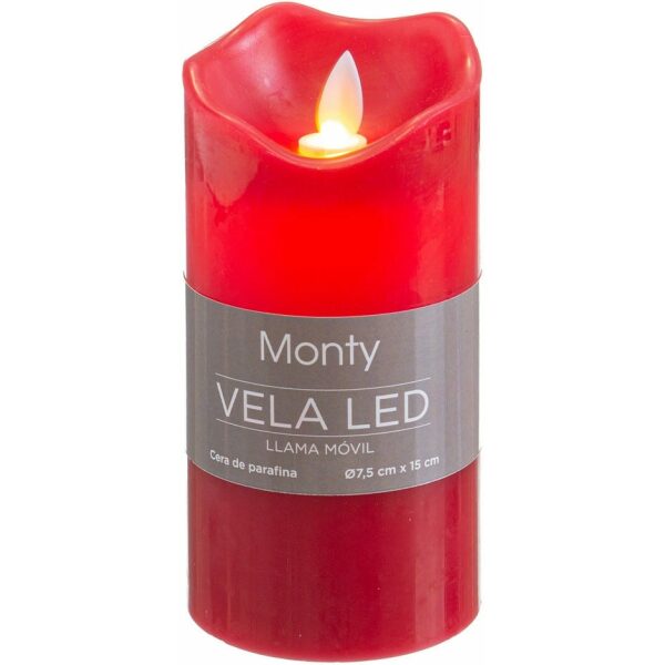 Vela Cera Led Movimiento Rojo 7,50 X 15 Cm