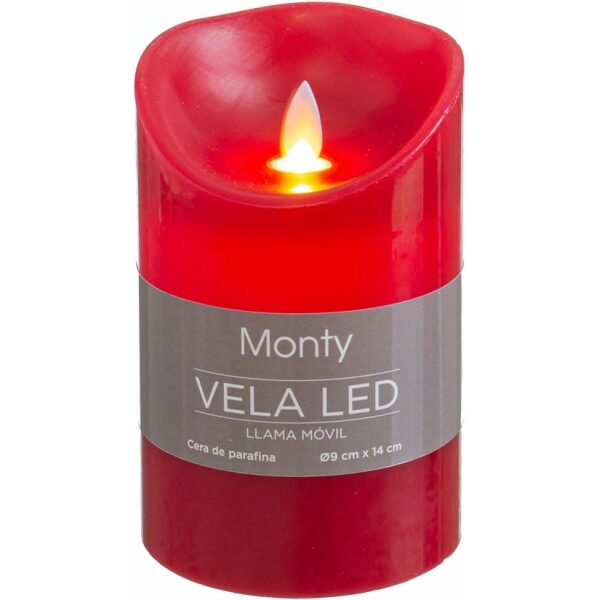 Vela Cera Led Movimiento Rojo 9 X 14 Cm