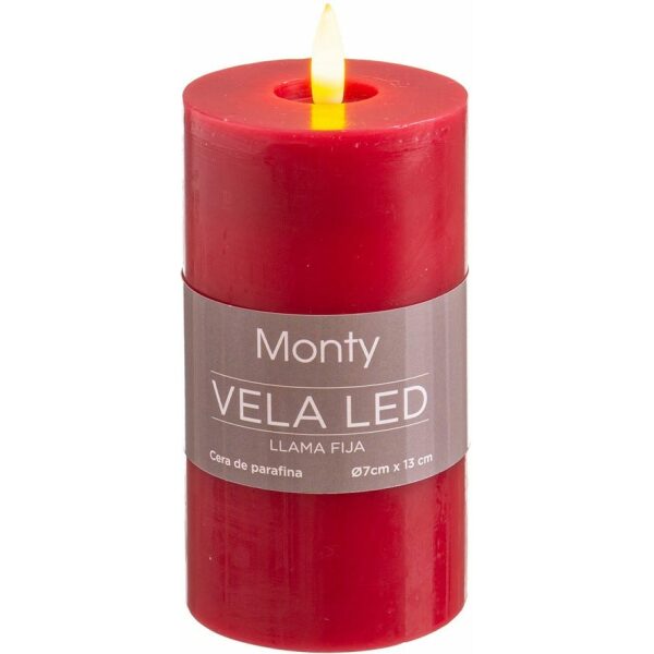 Vela Cera Led Rojo 7 X 13 Cm