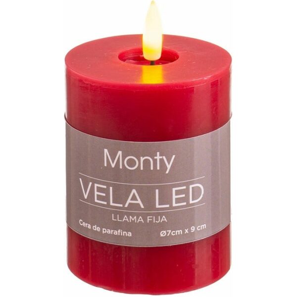 Vela Cera Led Rojo 7 X 9 Cm