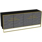 Aparador siena biiaminado marmol negro con metal dorado 180 cms 2 jpg