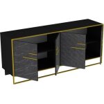 Aparador siena biiaminado marmol negro con metal dorado 180 cms 3 jpg