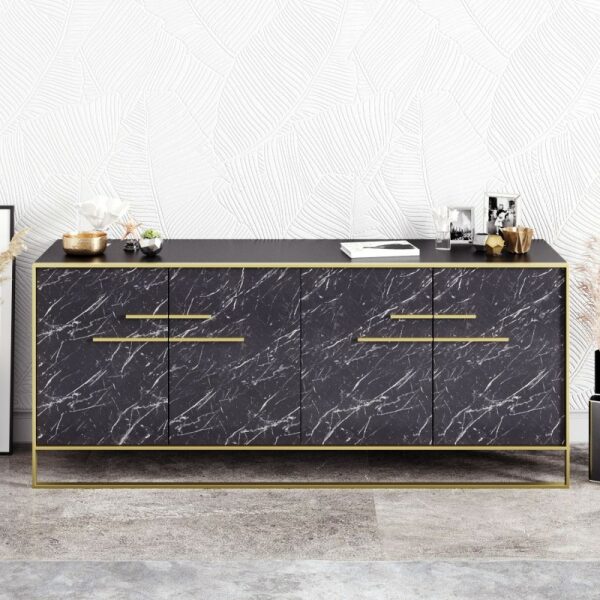 Aparador siena biiaminado marmol negro con metal dorado 180 cms jpg