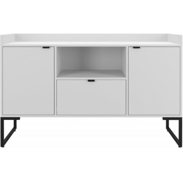 Buffet tokyo metal negro 2 puertas y cajon mdp color blanco 135 cms jpg