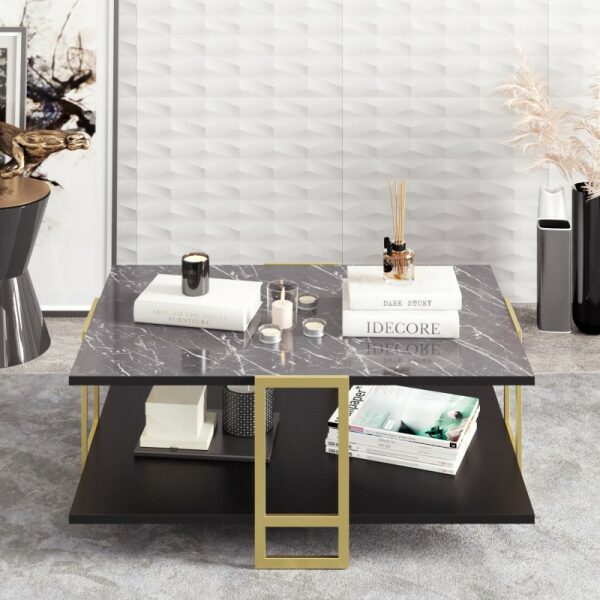 Mesa baja siena biiaminado marmol negro con metal dorado 915 cms 1 jpg