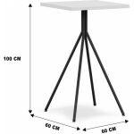 Mesa bistro alta metal negro tapa de mdp color blanco 60 x 60 cms 1 jpg