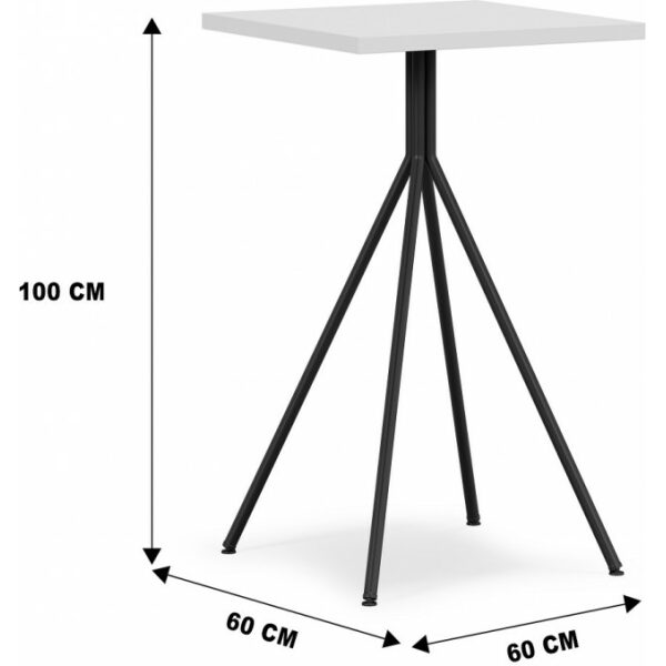 Mesa bistro alta metal negro tapa de mdp color blanco 60 x 60 cms 1 jpg