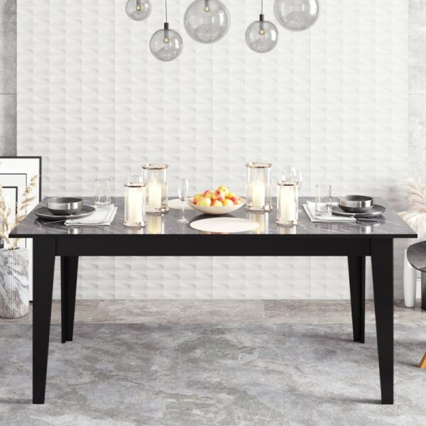 Mesa de comedor siena biiaminado marmol negro 180 x 90 cms 1 jpg