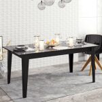 Mesa de comedor siena biiaminado marmol negro 180 x 90 cms jpg