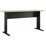 Mesa de oficina work metal bilaminado natural y negro 150 x 60 cms jpg