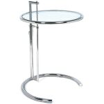 Mesa eg new regulable acero inoxidable y cristal 50 cms de diametro jpg