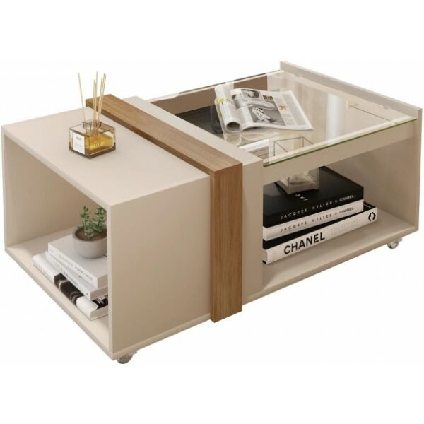 Mesa francia baja cristal mdp blanco roto y miel 905 x 54 cms jpg