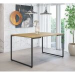 Mesa porto 135 metal negro tapa mdp color miel 135 x 90 cms 2 jpg