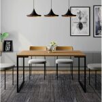 Mesa porto 135 metal negro tapa mdp color miel 135 x 90 cms 4 jpg