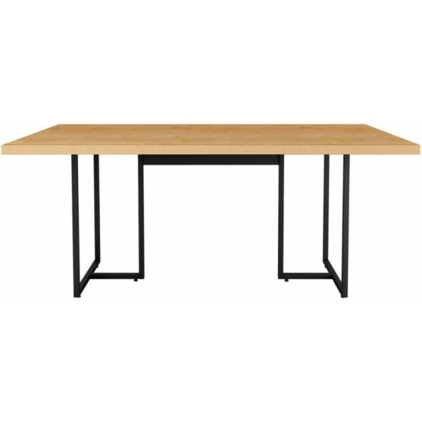 Mesa prime 40 metal negro tapa mdp color natural 180 x 90 cms 1 jpg