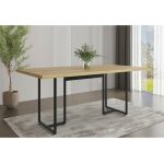 Mesa prime 40 metal negro tapa mdp color natural 180 x 90 cms 2 jpg