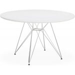 Mesa tower cromada lacada blanca 120 cms de diametro jpg