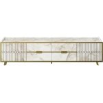 Mueble de tv eloise biiaminado marmol blanco con detalles dorados 180 cms 1 jpg
