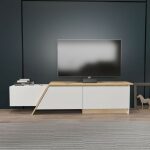 Mueble de tv prudence biiaminado blanco con roble 180 cms 2 jpg