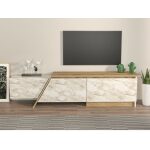 Mueble de tv prudence biiaminado marmol blanco con roble 180 cms 3 jpg